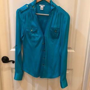 Silk Turquoise Blouse